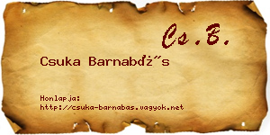 Csuka Barnabás névjegykártya