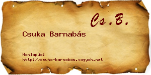 Csuka Barnabás névjegykártya
