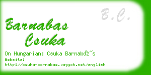 barnabas csuka business card